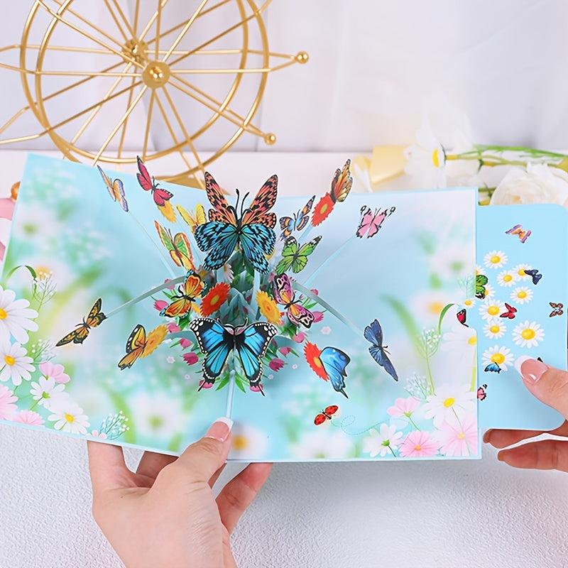 3D Pop Up Butterfly Greeting Card Thanksgiving Gift Card For Women