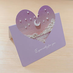 10pcs Love Heart Moon 3D Painting Flowers Holiday Teacher's Card Chinese Card