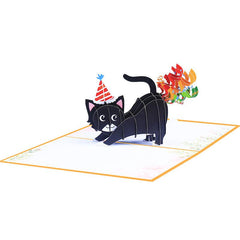 Funny 3D Pop up Rainbow Kitten Birthday Wishes Card