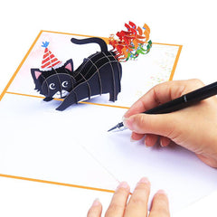 Funny 3D Pop up Rainbow Kitten Birthday Wishes Card