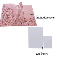 10pcs 3D Pop Up Wedding Invitations Laser Cut Bride & Groom Lace