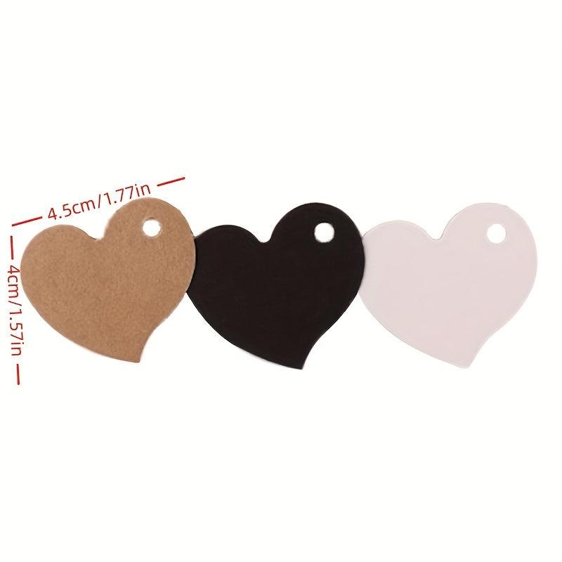 50pcs Love Heart Gift Paper Label Hang Tags Wedding Party Cards
