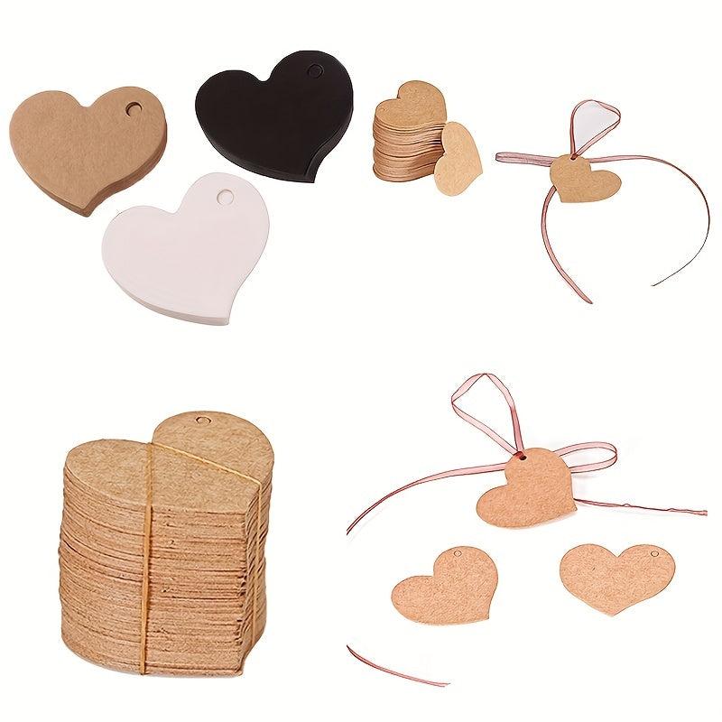 50pcs Love Heart Gift Paper Label Hang Tags Wedding Party Cards