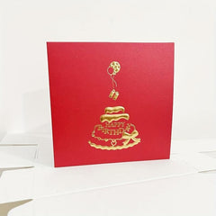 3D Birthday Cake Blessing Message Card