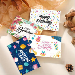 Birthday Greeting Card Set 12pcs with Envelope Gift Blessing Message Card