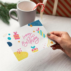 Birthday Greeting Card Set 12pcs with Envelope Gift Blessing Message Card