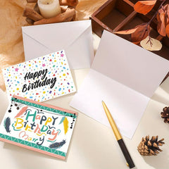 Birthday Greeting Card Set 12pcs with Envelope Gift Blessing Message Card