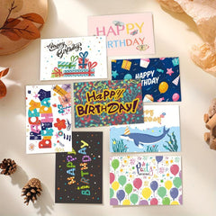 Birthday Greeting Card Set 12pcs with Envelope Gift Blessing Message Card