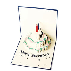 3D Happy Birthday Gift Pop up Greeting Card Postcard Playing Music And Lights