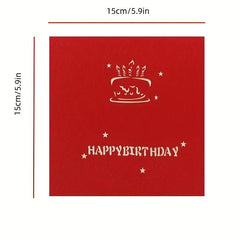 3D Happy Birthday Gift Pop up Greeting Card Postcard Playing Music And Lights