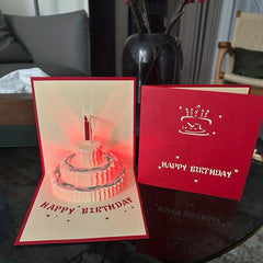 3D Happy Birthday Gift Pop up Greeting Card Postcard Playing Music And Lights