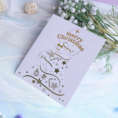 Christmas 3D Greeting Card Crystal Merry Christmas Tree Pop up Greeting Cards