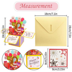 Pop Up 3D Happy Birthday Greeting Card for 40th-80th Birthdays