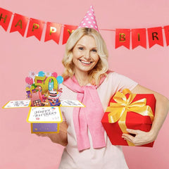 Pop Up 3D Happy Birthday Greeting Card for 40th-80th Birthdays