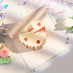 6Packs 3d Birthday Cake Thank You Small Card Set