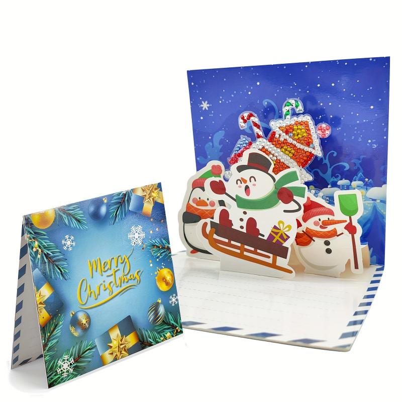 DIY Christmas Diamond Painting Greeting Card Sticker Exclusive Dotted Rhinestone
