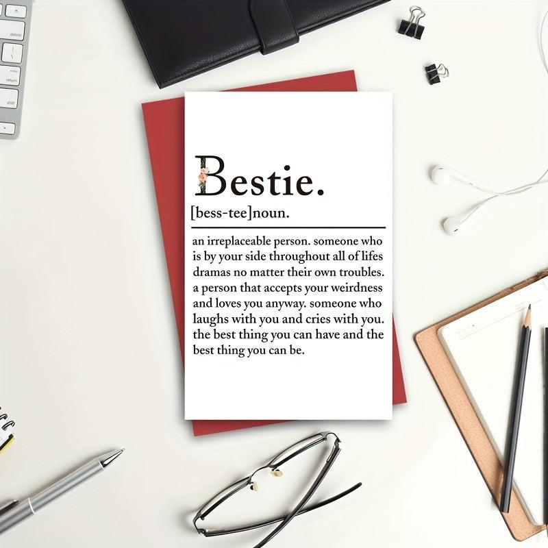Funny BFF Birthday Card - Bestie Definition - Women Friendship Greeting
