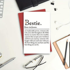 Funny BFF Birthday Card - Bestie Definition - Women Friendship Greeting