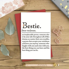 Funny BFF Birthday Card - Bestie Definition - Women Friendship Greeting