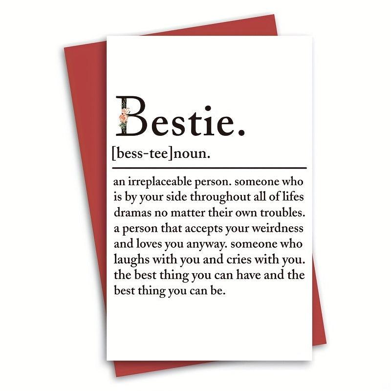 Funny BFF Birthday Card - Bestie Definition - Women Friendship Greeting