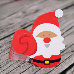 50pcs Christmas Lollipop Cards Santa Snowman Theme DIY Decorative Cardstock