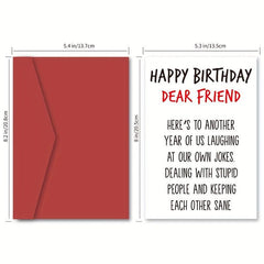 Funny Happy Birthday Card for Friends - Men and Women - Friend