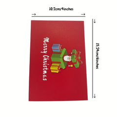 1pc Merry Christmas Pop Up Card Happy Year 3D Greeting Card