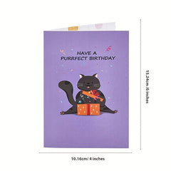 Rainbow Fart Cat Funny Cat Happy Birthday Pop Up Card Greeting Card