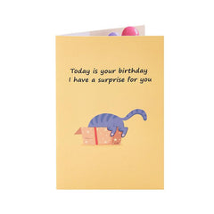 Rainbow Fart Cat Funny Cat Happy Birthday Pop Up Card Greeting Card