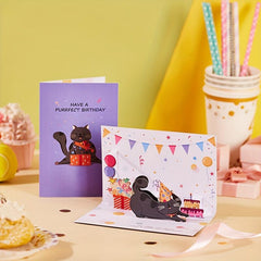 Rainbow Fart Cat Funny Cat Happy Birthday Pop Up Card Greeting Card