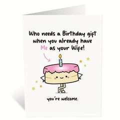 Funny Husband Birthday Card - Humorous Card for Him