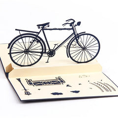 1pc Retro Bicycle Pop Up Card 3D Bicycle Greeting Card With Envelope