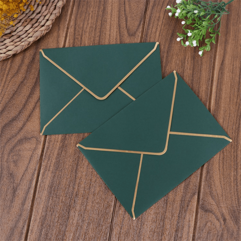 50pcs Pack Invitation Envelopes, 5 Colors A7 Size V-flap Envelopes