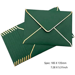 50pcs Pack Invitation Envelopes, 5 Colors A7 Size V-flap Envelopes