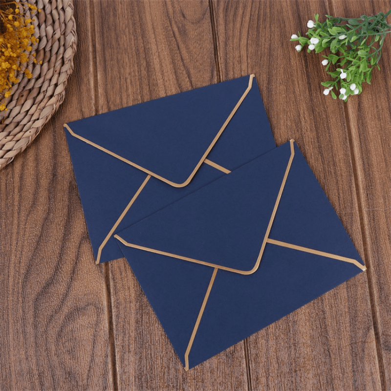 50pcs Pack Invitation Envelopes, 5 Colors A7 Size V-flap Envelopes