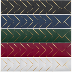 50pcs Pack Invitation Envelopes, 5 Colors A7 Size V-flap Envelopes