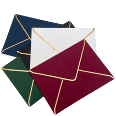 50pcs Pack Invitation Envelopes, 5 Colors A7 Size V-flap Envelopes