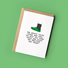 Funny Birthday Card for Him or Her - One Minute You're Young