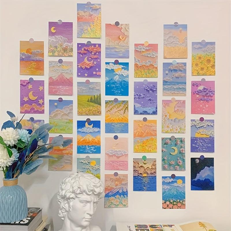 30 Sheets Painting Style Greeting Cards Postcards Posters Decorative Paintings
