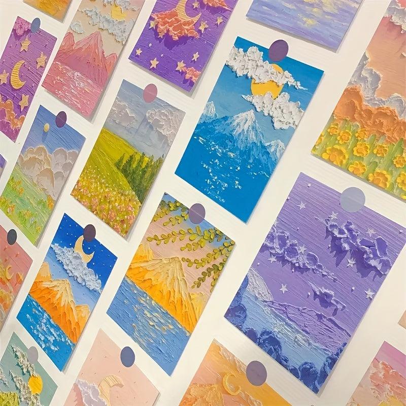 30 Sheets Painting Style Greeting Cards Postcards Posters Decorative Paintings