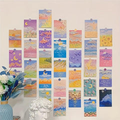 30 Sheets Painting Style Greeting Cards Postcards Posters Decorative Paintings