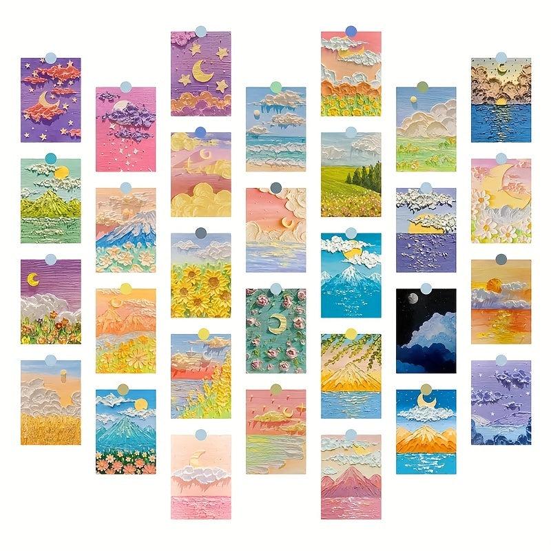 30 Sheets Painting Style Greeting Cards Postcards Posters Decorative Paintings