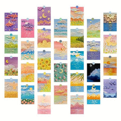 30 Sheets Painting Style Greeting Cards Postcards Posters Decorative Paintings