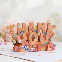 3D Pop Up Thank You Card for Mom Dad Teachers Love 15.5 x 9.7