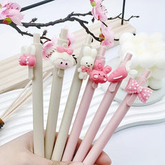 6pcs Rabbit Girl Press Gel Pen Refill 0.5mm