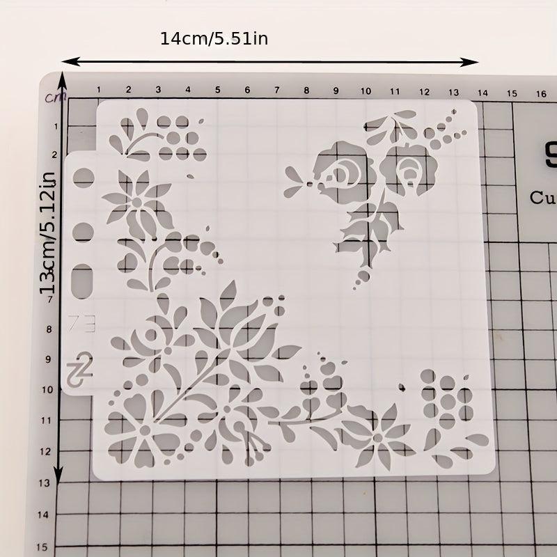 5pcs Flower Stencils for Drawing and Masking