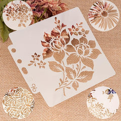 5pcs Flower Stencils for Drawing and Masking