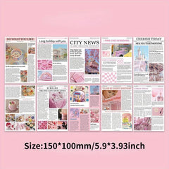 10Pcs Pink Memory Poster Series Card Postcard DIY Wall Decoration Card