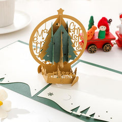 3D Christmas Pop Up Card Merry Christmas Greeting Card Holiday Blessing Card