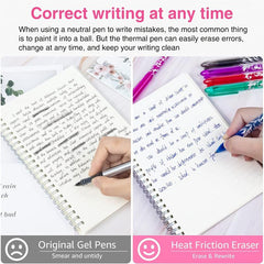 8pcs Erasable Gel Pens 0 5mm Tip Rub Out Pens With Rubber Adults School Office